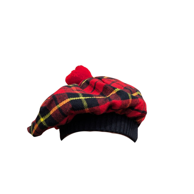 Wallace Tartan Acrylic Wool Tammy Hat – Scottish Highland Tam O’ Shanter Cap with Pom Pom