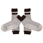 Traditional Bavarian Two-Piece Socks – Rustic Striped Oktoberfest Lederhosen Socks