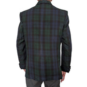 Men’s Scottish Black Watch Tartan Blazer Jacket – Acrylic Wool Fabric, Satin Lapels, Double-Breasted