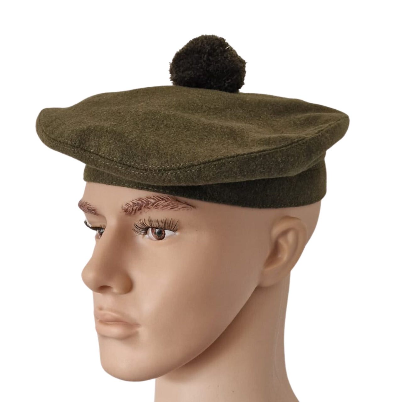 Green Scottish Tam O Shanter Hat Military Bonnet Beret Balmoral Army Cap Scott's Hat
