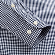 Men's 100% Cotton Standard-Fit Long-Sleeve Casual Checked Shirt Single Patch Pocket Button-down Collar