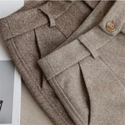 Woolen Pants Women's Harem Pencil Pants 2024 Autumn Winter High Waisted Casual Suit Pants