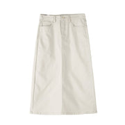 Denim Skirt Versatile Loose Hem Split High Waist