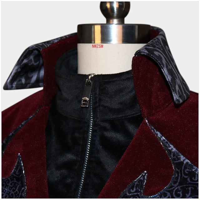 Women Medieval Dress Velet Stand Collar Tailcoat Gothic Vampire Jacket Coats