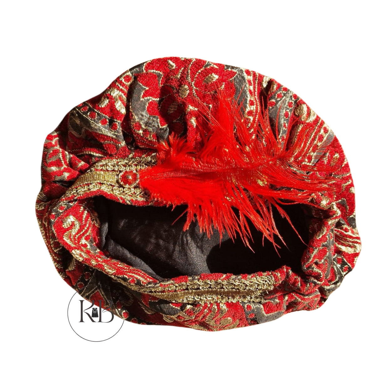 Renaissance Medieval Elizabethan Victorian Revolutionary red / gold buccaneer colonial floppy poet muffin hat