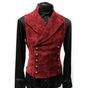 Men’s Victorian Steampunk Velvet Waistcoat – Double-Breasted Gothic Tailored Vest