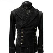 Men’s Victorian Steampunk Velvet Waistcoat – Double-Breasted Gothic Tailored Vest