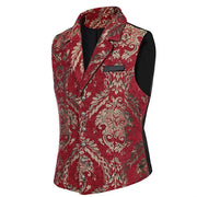 Men’s Luxury Jacquard Suit Vest – Loose-Fit Formal Waistcoat for Wedding, Ball & Party – Adjustable Back – Lined Dress Vest