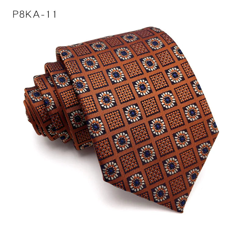 Luxury 8CM Mens Necktie Floral Paisley Ties Groom Groomsman Jacquard Woven Neck Tie