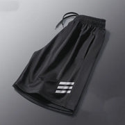 Running Shorts Men Striped Printing Loose Basketball Sport Gym Breathable Shorts Fitness Training Workout Bottom Male