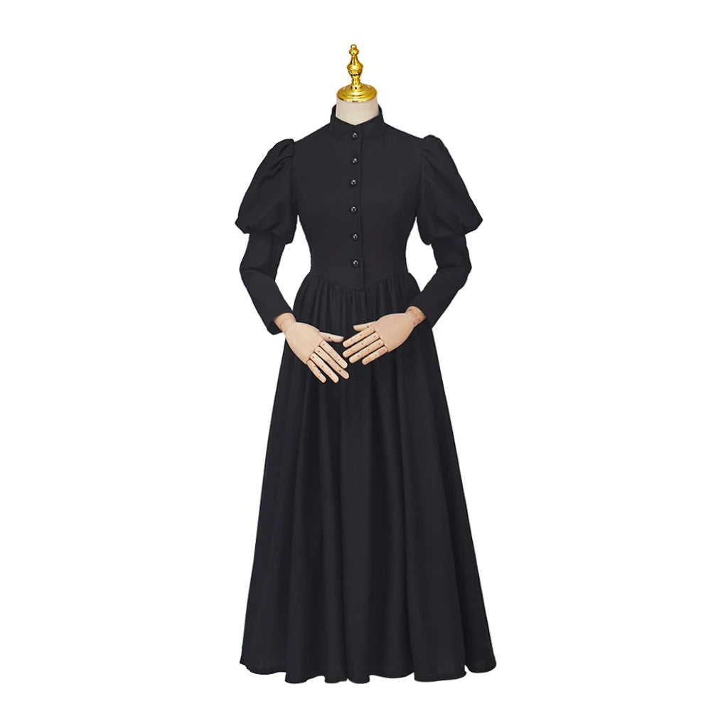 Victorian Gothic Mourning Bustle Ball Gown – Steampunk Day Dress