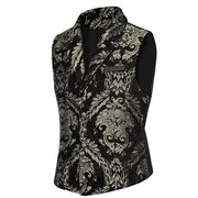 Men’s Luxury Jacquard Suit Vest – Loose-Fit Formal Waistcoat for Wedding, Ball & Party – Adjustable Back – Lined Dress Vest