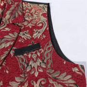 Men’s Luxury Jacquard Suit Vest – Loose-Fit Formal Waistcoat for Wedding, Ball & Party – Adjustable Back – Lined Dress Vest