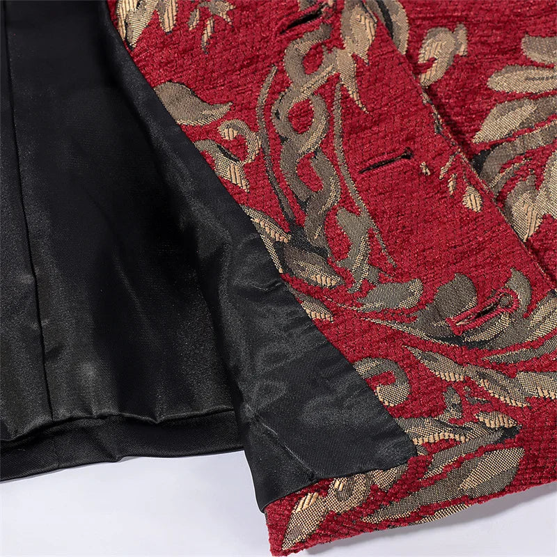 Men’s Luxury Jacquard Suit Vest – Loose-Fit Formal Waistcoat for Wedding, Ball & Party – Adjustable Back – Lined Dress Vest