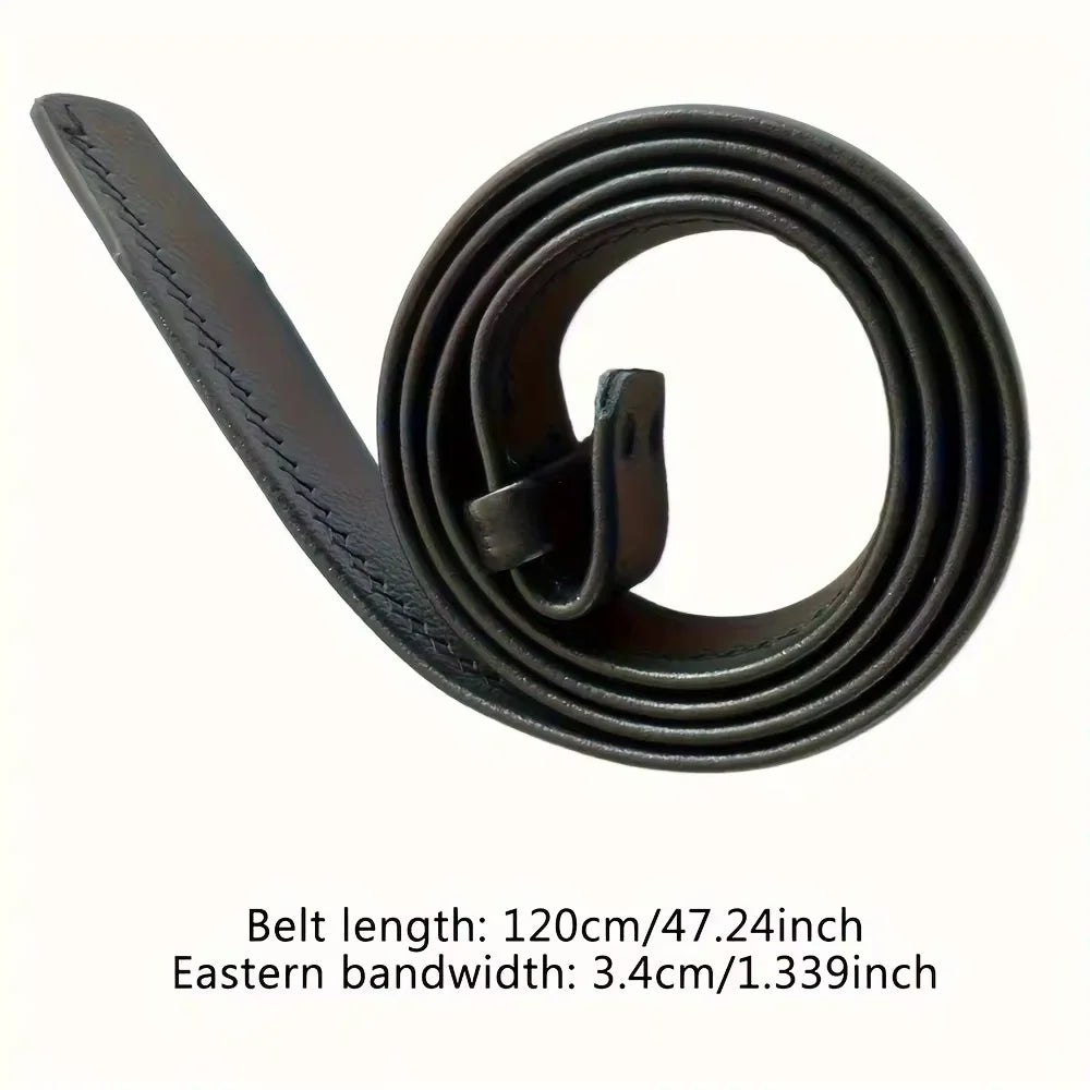 Vintage Belt Adjustable Metal Buckle Fashion Waistband Punk Western Cowboy Waist Strap Stylish Embossed Belt with Buckle