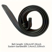 Vintage Belt Adjustable Metal Buckle Fashion Waistband Punk Western Cowboy Waist Strap Stylish Embossed Belt with Buckle