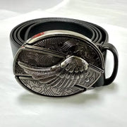 Vintage Belt Adjustable Metal Buckle Fashion Waistband Punk Western Cowboy Waist Strap Stylish Embossed Belt with Buckle