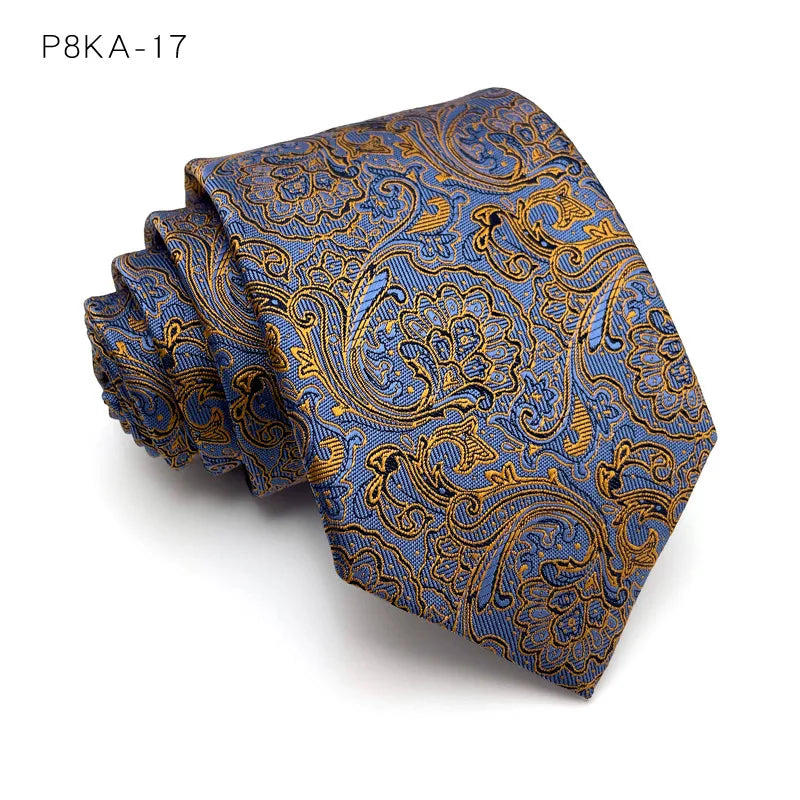 Luxury 8CM Mens Necktie Floral Paisley Ties Groom Groomsman Jacquard Woven Neck Tie