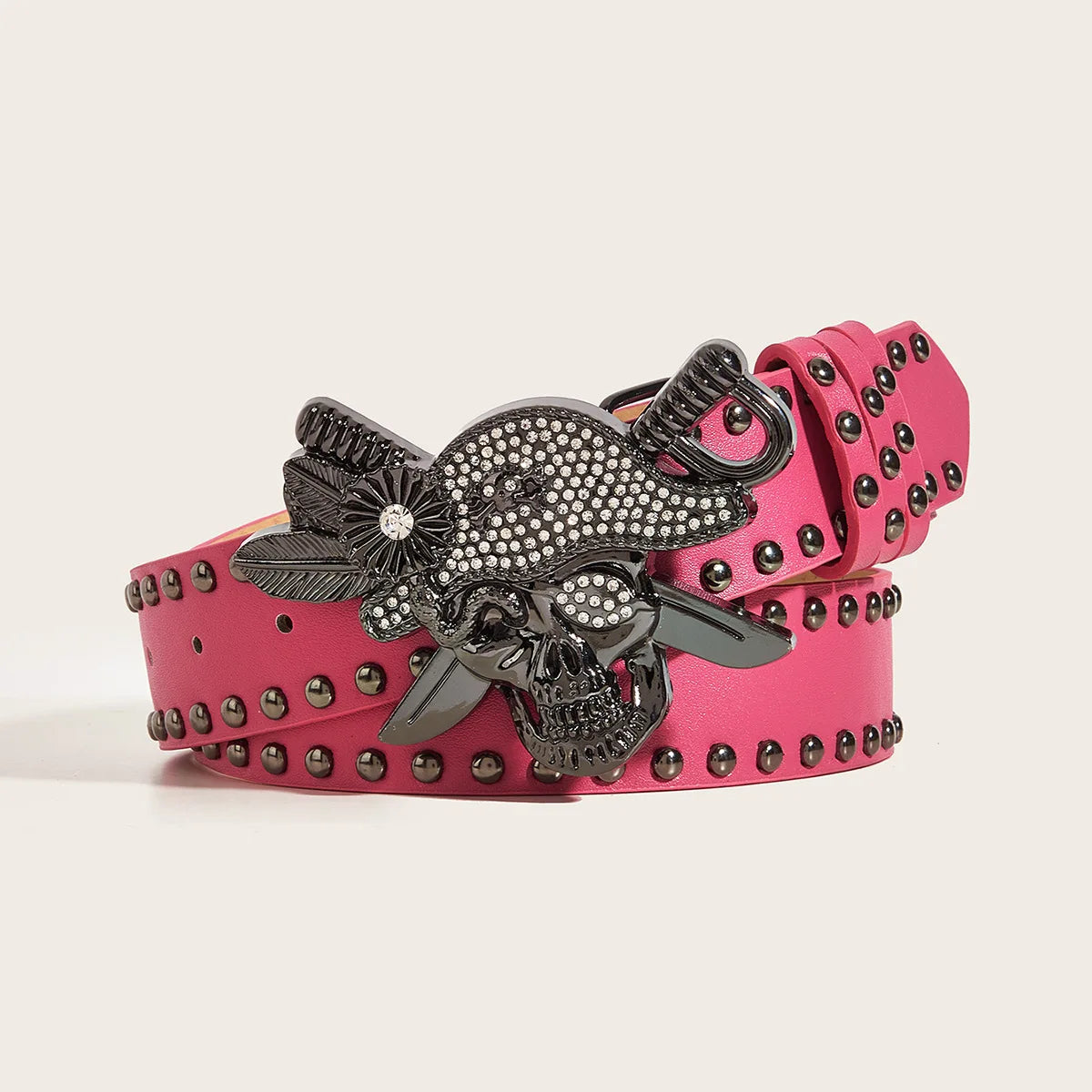 Gothic Punk Leather Belt  Metal Buckle Waist Strap Designer Luxury Female Decorative Waistband