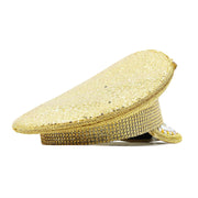 Sequin Burning gold Bride Military Hat Handmade Sailor Captain Sergeant Hat Birthday Festival Part Hat