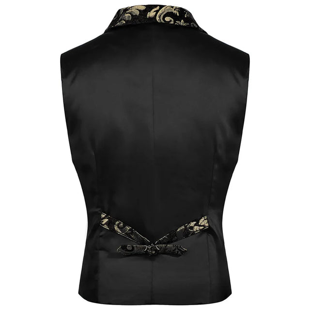 Men’s Luxury Jacquard Suit Vest – Loose-Fit Formal Waistcoat for Wedding, Ball & Party – Adjustable Back – Lined Dress Vest