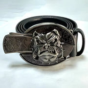 Vintage Belt Adjustable Metal Buckle Fashion Waistband Punk Western Cowboy Waist Strap Stylish Embossed Belt with Buckle