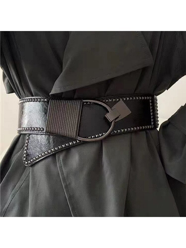 Gothic Style Liuding Dark Style Womens Plastic Waist Coat Dress Suit Belt