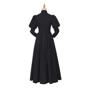 Victorian Gothic Mourning Bustle Ball Gown – Steampunk Day Dress