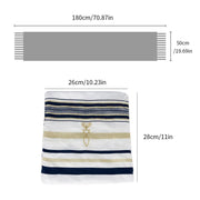 Traditional Jewish Tallit Prayer Shawl with David’s Star & Menorah – 52×180 cm for Shacharit & Yom Kippur