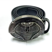 Vintage Belt Adjustable Metal Buckle Fashion Waistband Punk Western Cowboy Waist Strap Stylish Embossed Belt with Buckle