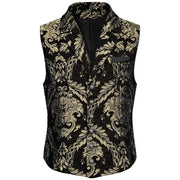 Men’s Luxury Jacquard Suit Vest – Loose-Fit Formal Waistcoat for Wedding, Ball & Party – Adjustable Back – Lined Dress Vest
