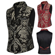 Men’s Luxury Jacquard Suit Vest – Loose-Fit Formal Waistcoat for Wedding, Ball & Party – Adjustable Back – Lined Dress Vest