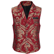 Men’s Luxury Jacquard Suit Vest – Loose-Fit Formal Waistcoat for Wedding, Ball & Party – Adjustable Back – Lined Dress Vest