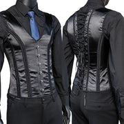Men’s Waist Trainer Corset Vest – Lace-Up Vintage Waistcoat with Boning