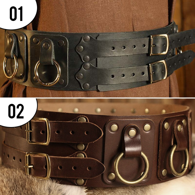 Men's Medieval Belt Viking Knight Warrior Waistband Steampunk M