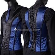 Men’s Waist Trainer Corset Vest – Lace-Up Vintage Waistcoat with Boning