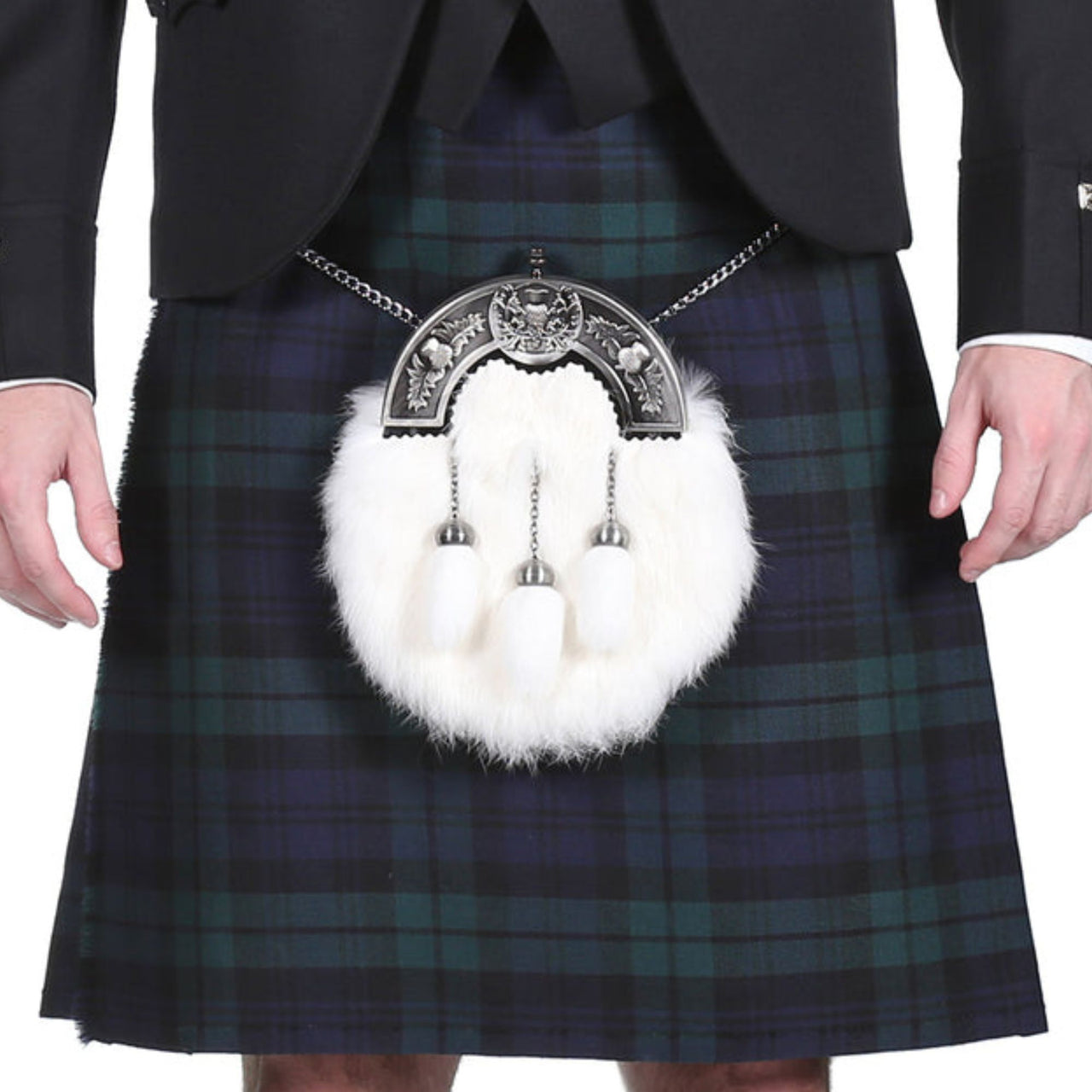 Black Watch 8 Yard Premium 16oz Scottish Men's Traditional Highland Dress Tartan Kilt Outfit Wedding Party Events