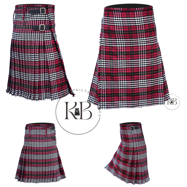 Scottish Men's Morton Tartan Traditional  8 Yard Kilt 16oz