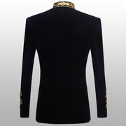 Men Velvet Jacket Military Gold Braided Jacket Hussar Velvet Jacket