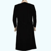 Men's Velvet Smoking Quilted Long Dinner Coat, Men's Velvet Long Smoking Coat, Smoking jackets