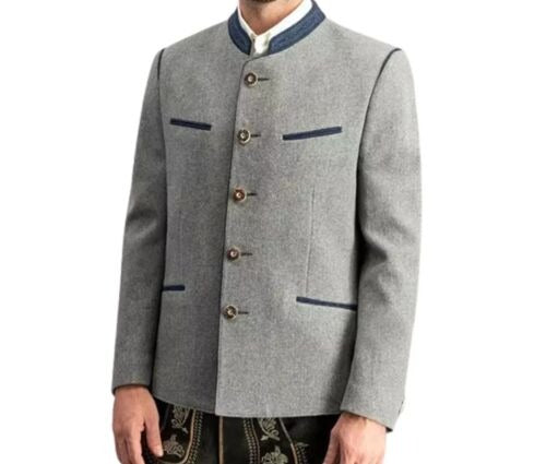Traditional Bavarian Jacket – Men’s German Tyrol Loden Wool Trachten Janker Oktoberfest Jacket