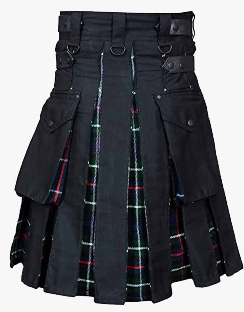 Mackenzie Hybrid Kilt  Detachable Pockets Leather Straps D-Rings