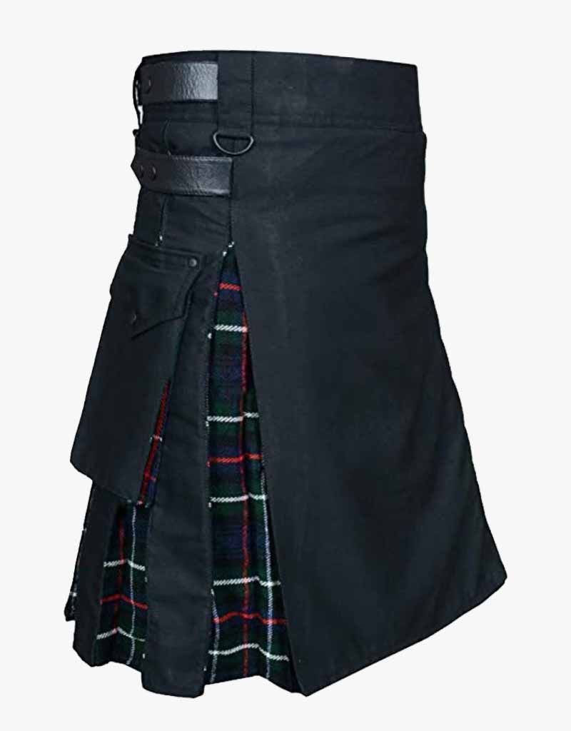 Mackenzie Hybrid Kilt  Detachable Pockets Leather Straps D-Rings