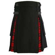 Modern Hybrid Custom fabric 2abdc7 Black Cotton Utility Kilt For Men