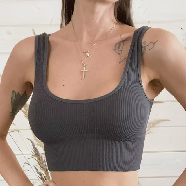 Women Tank Tops Streetwear Push Up Cropped Top