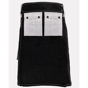 Black & White Work Wear Utility Kilt for Working Men With Multi Packets