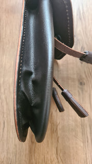 Brown & black scottish men kilt sporran leather with 3 tassels