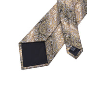Paisley Tie For Men Silk Men Tie Clip Gift For Men Luxury Necktie Hanky Cufflinks Set Formal Wedding