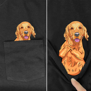 Funny T-Shirt Fashion summer pocket dog printed t-shirt Men Women