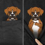 Funny T-Shirt Fashion summer pocket dog printed t-shirt Men Women